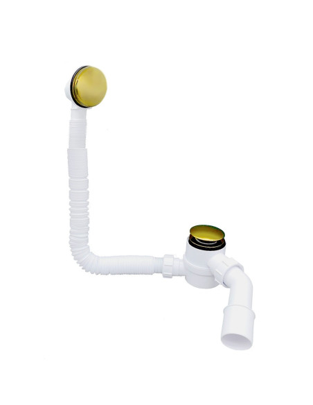 Bathtub trap with overflow and "click-clack" waste, gold - 2