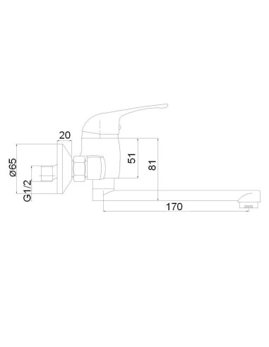 Virtuves krāns no sienas MG-6231 MED, MED