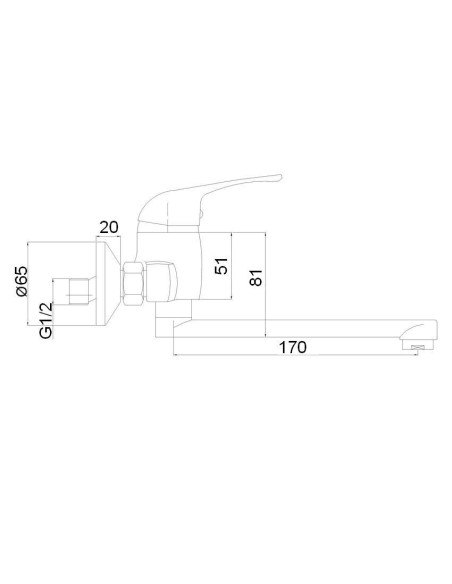 Virtuves krāns no sienas MG-6231 MED, MED
