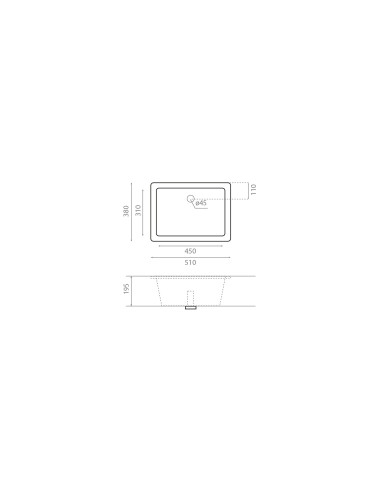 TORINO Keramiskā izlietne 51x38x17.5cm 0051N