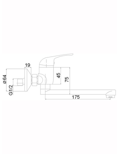 Virtuves krāns no sienas MG-3231, SATO