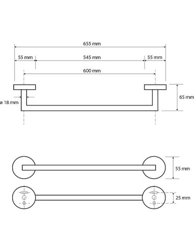 Bemeta dvieļu turētājs Dark 104204040 - 3