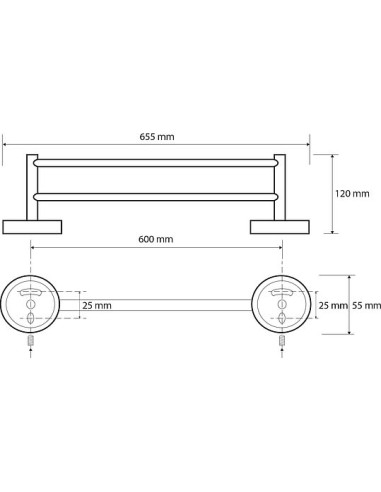Bemeta dvieļu turētājs Dark 104204050 - 3