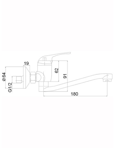 Virtuves krāns no sienas MG-3232, SATO