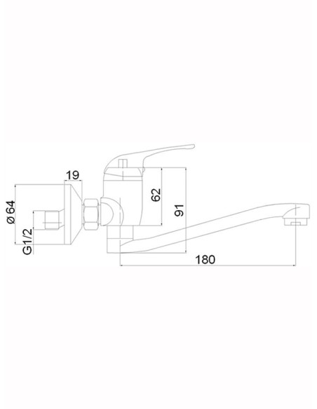 Virtuves krāns no sienas MG-3232, SATO Virtuves krāns no sienas MG-3232, SATO