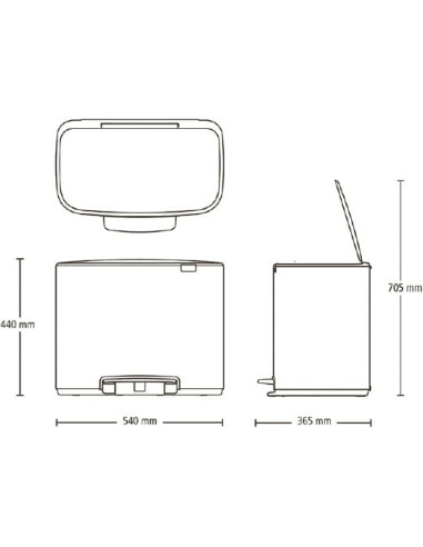Brabantia miskaste Pedal Bin Bo 121449 - 11