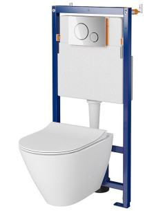 Komplekts: Cersanit B634 City tualetes pods + rāmis +  poga 0271006