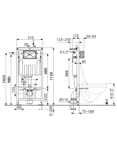 Komplekts: Cersanit B634 City tualetes pods + rāmis +  poga 0271006