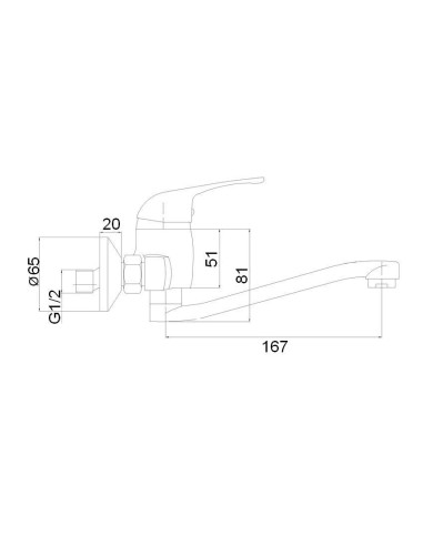 Virtuves krāns no sienas MG-6232, JUPITS
