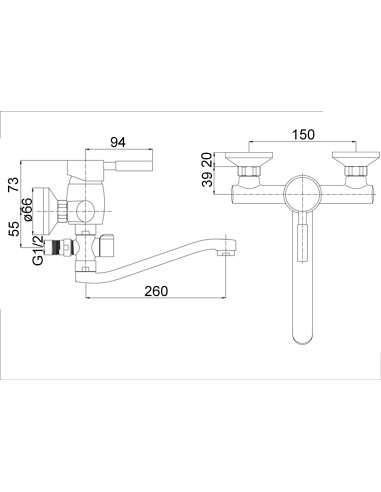 Vannas krāns ar komplektu MG-2036, ABAVA