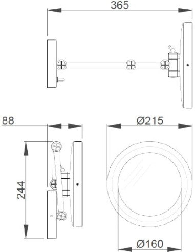Nofer kosmētiskais spogulis Vanity 08006.B