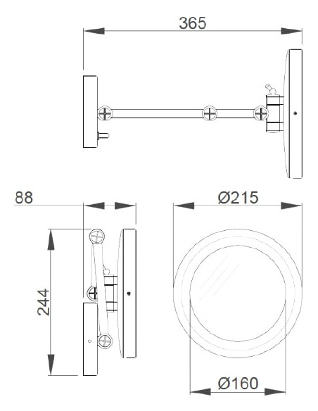 Nofer kosmētiskais spogulis Vanity 08006.B