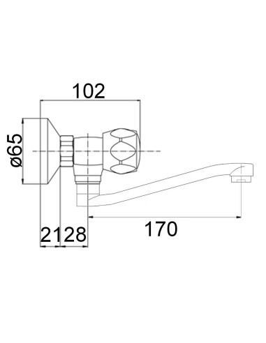Virtuves krāns no sienas MG-2132/RING, DIVUPE
