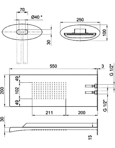 Webert augšējā duša Aria AC0741845