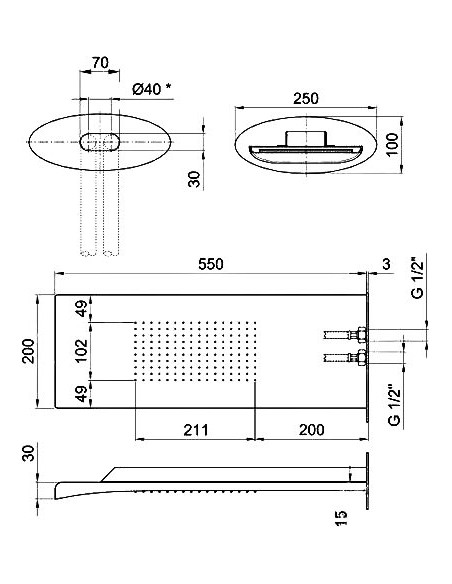 Webert augšējā duša Aria AC0741845