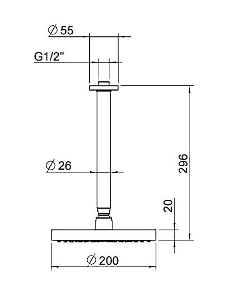 Webert augšējā duša Opera AC0940015 metal