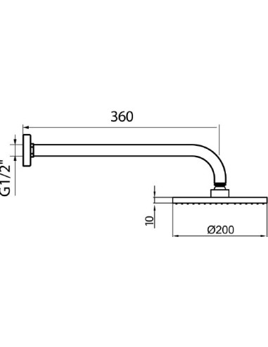 Webert augšējā duša Comfort AC0013015 metal