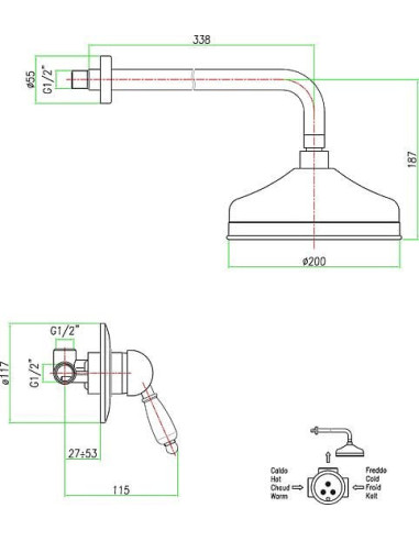 Fiore dušas komplekts Imperial 83ZZ5136