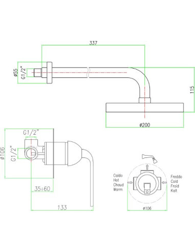 Fiore dušas komplekts Koko 87CR7563