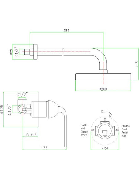 Fiore dušas komplekts Koko 87CR7563