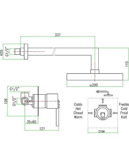 Fiore dušas komplekts XS Sky 85CR7516