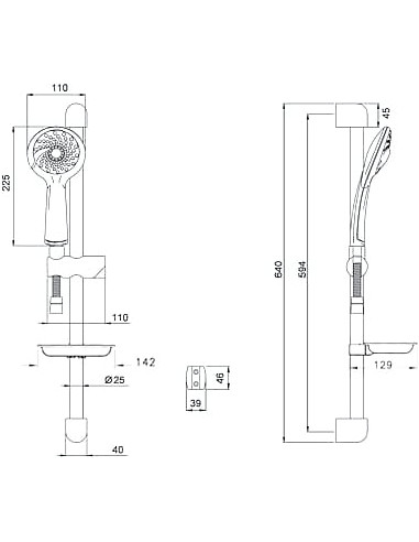 VitrA dušas komplekts Samba 3F A45680WSA - 3