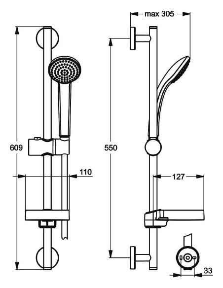 Ideal Standard dušas komplekts IdealRain B9501AA