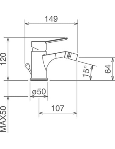 La Torre bidē jaucējkrāns Newpro 42011CS.CR