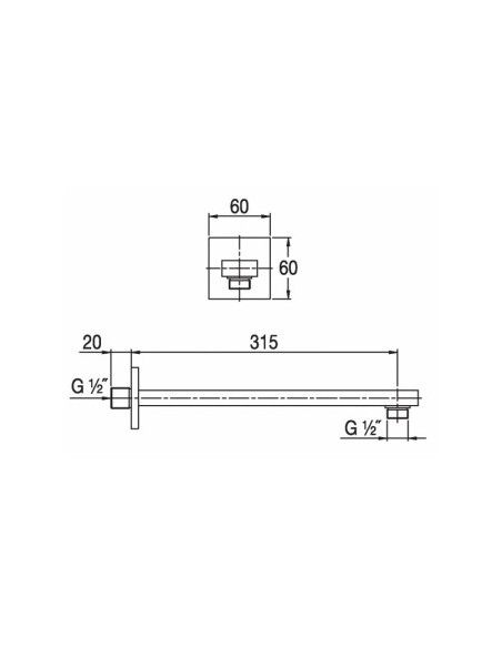 Blue Water augšējas dušas turētājs BW-WGK.41.400