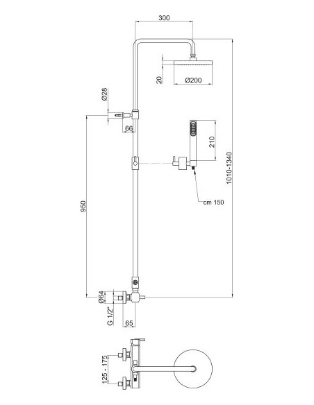 Webert dušas komplekts Azeta AZ870105015PVC