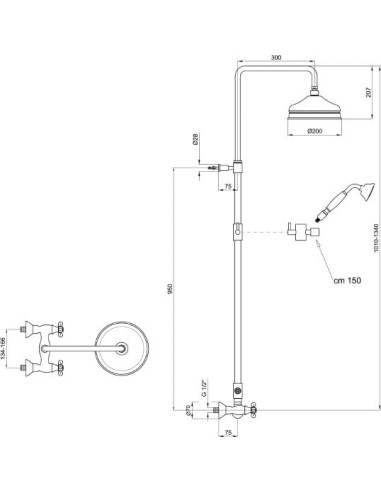 Webert dušas komplekts Ottocento OT760405015