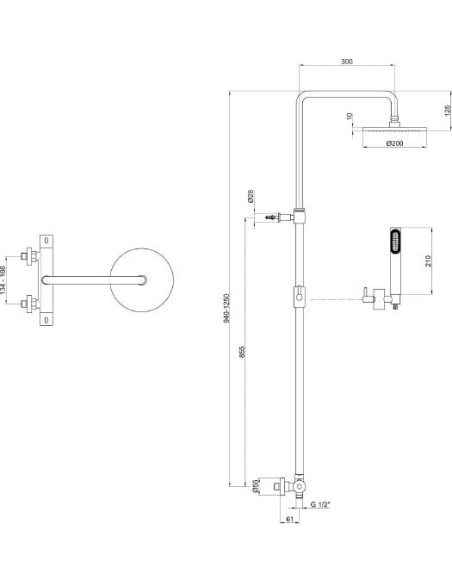 Webert dušas komplekts Elio EL980507015PVC