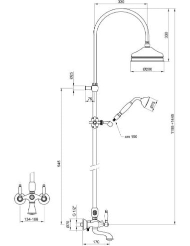 Webert dušas komplekts Dorian DO721208015