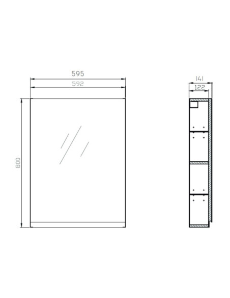 Cersanit spoguļskapis Moduo 60 0276004 balts Cersanit spoguļskapis Moduo 60 0276004 balts
