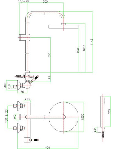 Fiore dušas komplekts Xenon 44CR5168