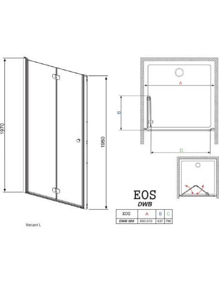 Radaway dušas durvis EOS DWB