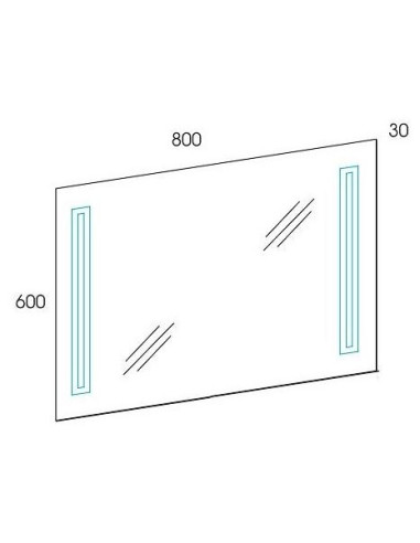 Spogulis 80x60, LED