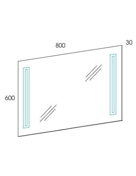 Spogulis 80x60, LED