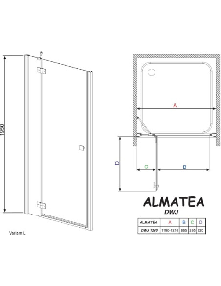 Radaway dušas durvis Almatea DWJ