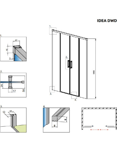 Radaway dušas durvis Idea DWD