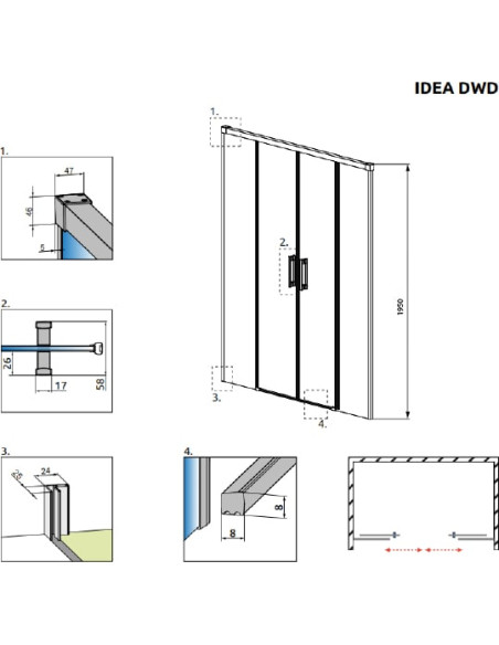 Radaway dušas durvis Idea DWD