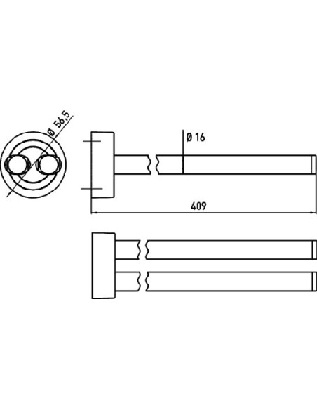 Emco dvieļu turētājs Polo 0750 001 41