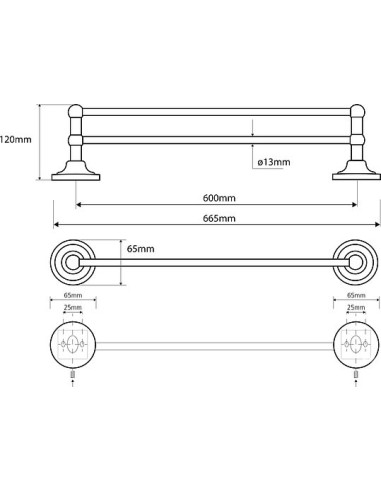 Bemeta dvieļu turētājs Retro 144104057 - 5