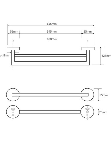 Bemeta dvieļu turētājs Omega 104204052 - 5