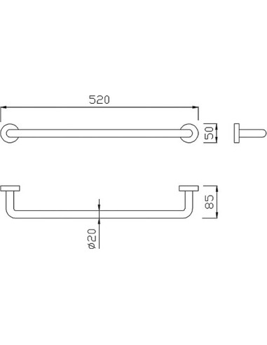 Nofer dvieļu turētājs Brass 16351.B