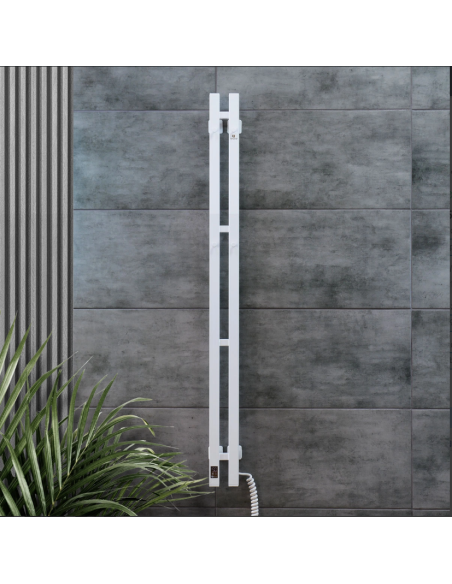 Navin Elektriskais vannas istabas radiators Silouette Quadro 90х1500 Sensors labais, balts - 12