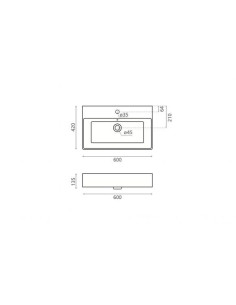 BRUSELAS60 Keramiskā izlietne 60X42X13.5 cm 2