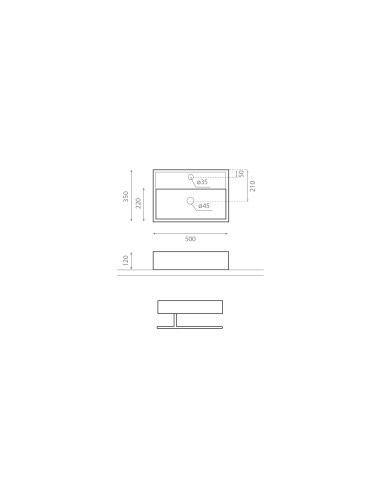 TURIN Keramiskā izlietne 50x35x12cm, 0017B