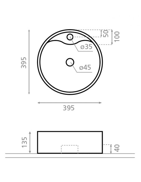 VIENA NEW Keramiskā izlietne 37x17cm 0040N