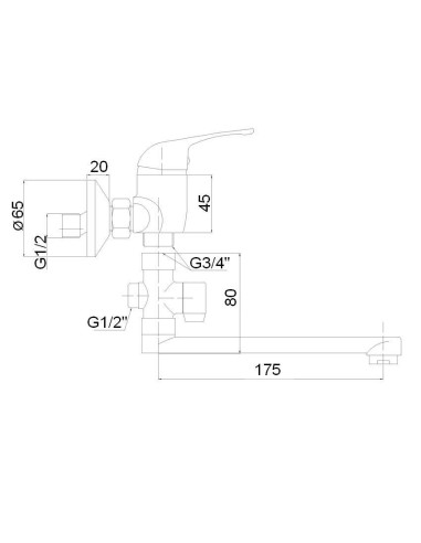 Vannas krāns (200) ar komplektu MG-3233, URANS